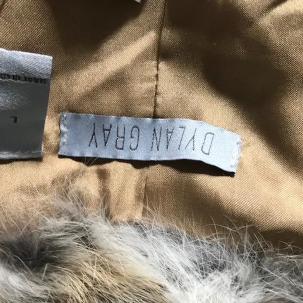 Dylan Gray Grey Section Rabbit Fur Jacket Size large - Picture 9 of 9